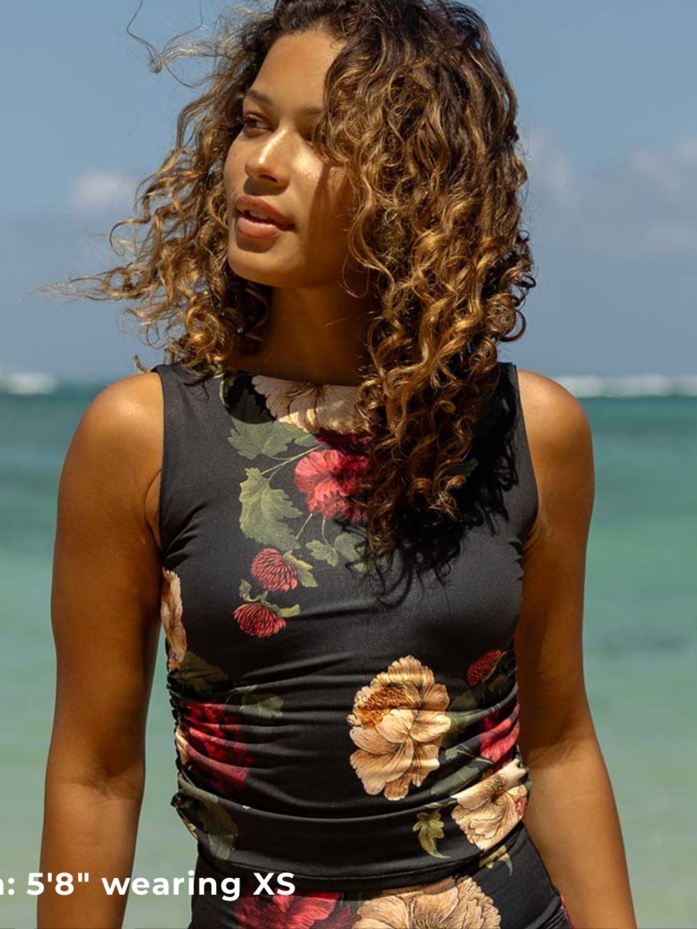 Albion Ruched Victoria Tankini Top NWT